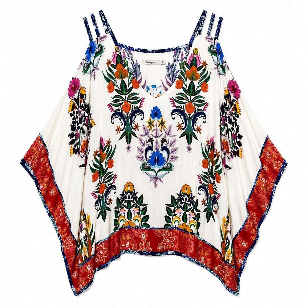Desigual Blus Dayami Top Size‎ Small NWT Floral Boho Blouse